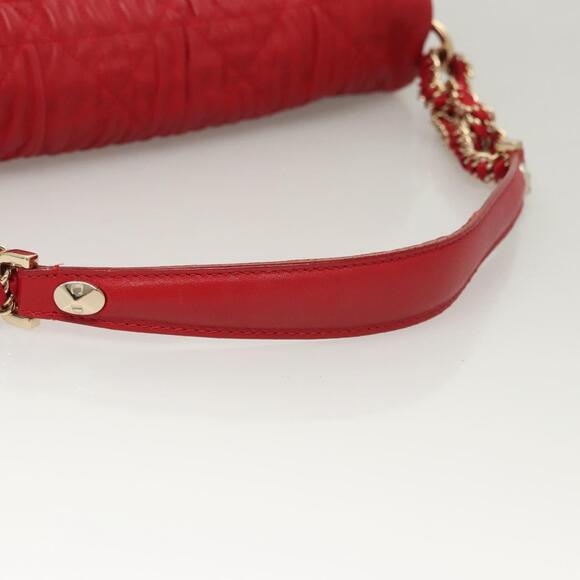 DIOR Canage Shoulder Bag Lamb Skin Red Gold - Picture 7 of 13